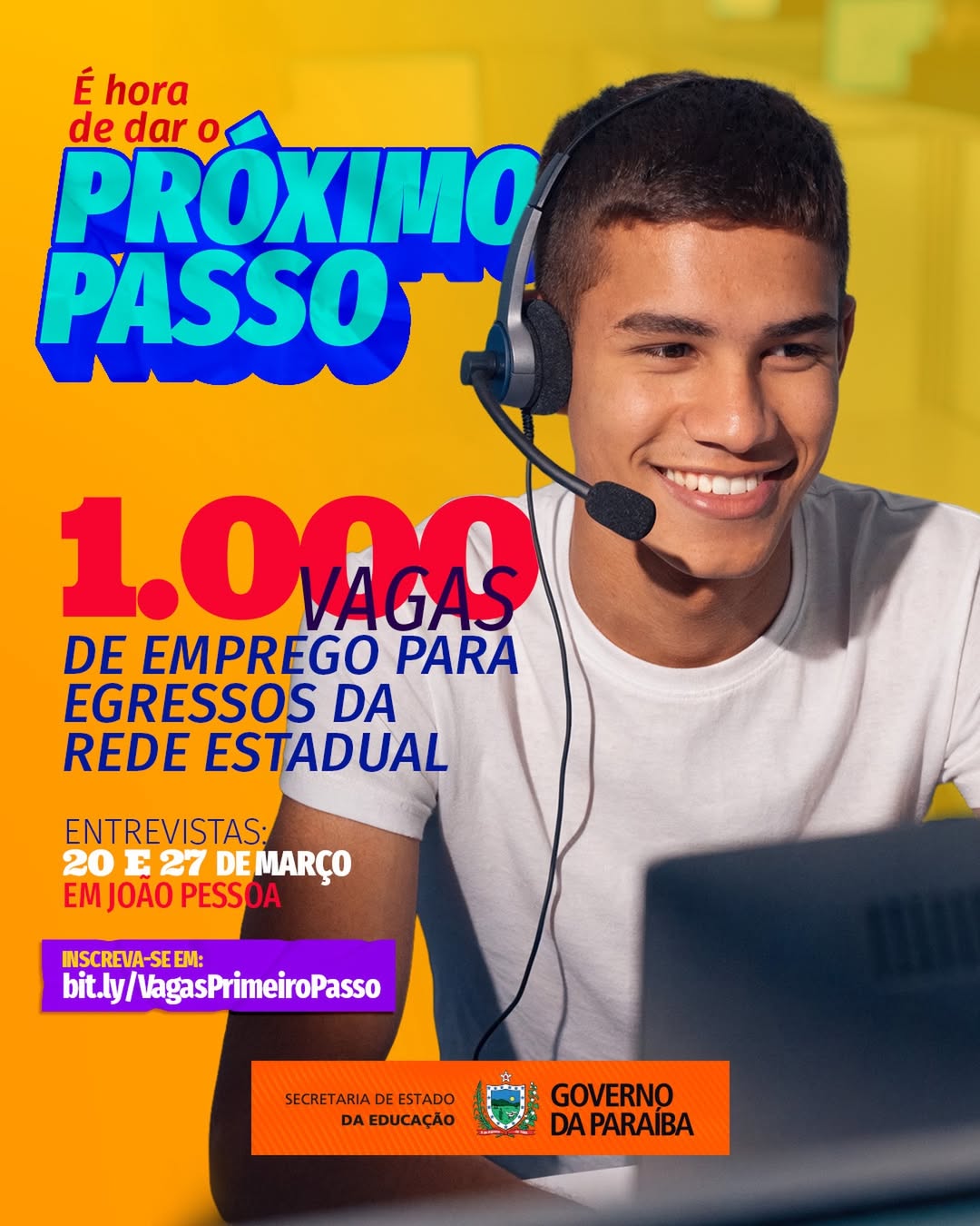 Paraíba oferta mil vagas de call center para ex-alunos da rede estadual