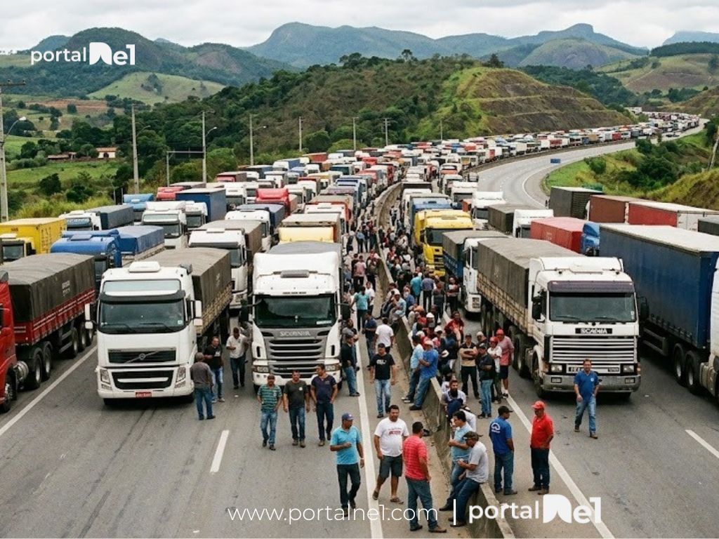 Líder de caminhoneiros anuncia paralisação nacional em portos nesta segunda-feira