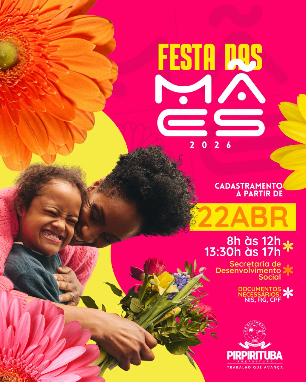 Pirpirituba abre cadastro para festa do Dia das Mães