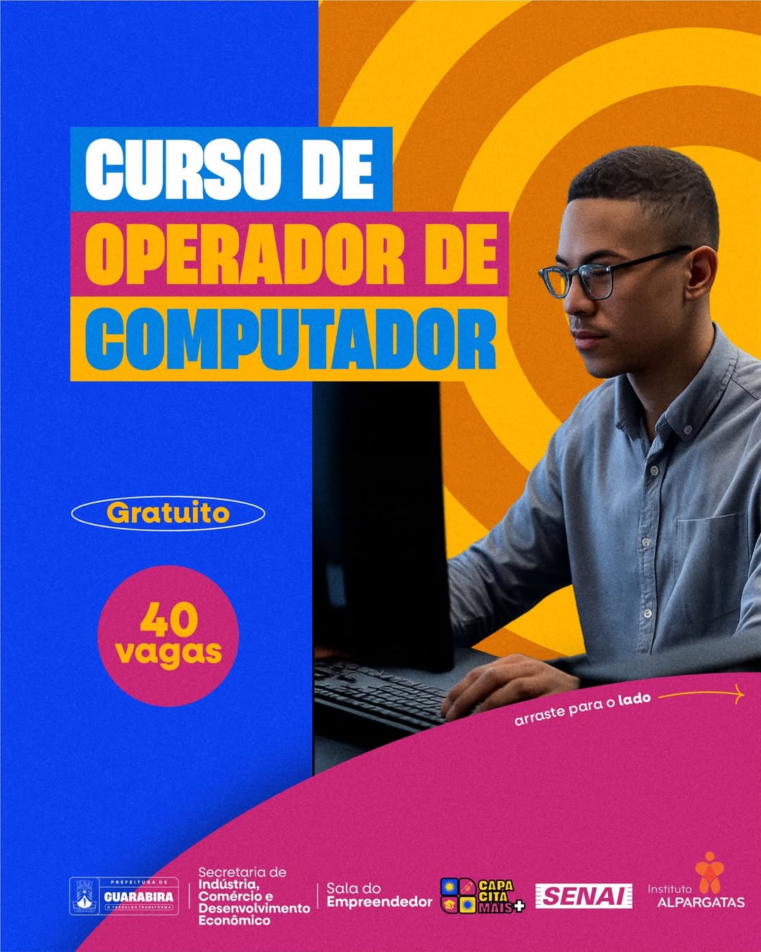 Curso gratuito de informática abre 40 vagas em Guarabira